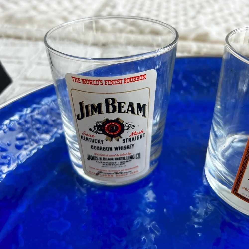 VTG Set of 6 Whiskey High Ball Drinking Glasses & Brand New Knob Creek Hat